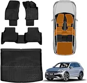 X-CAR 3D Floor Mats Boot Liner for Volkswagen VW Tiguan 2016-2024 All Weather Heavy Duty Cargo Car Trunk Luggage Tray