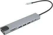 KOSDFOGE USB c hub,8 Ports Type C Hub USB3.0 PD RJ45 High Definition Multimedia Interface Memory Card Reader for Laptop