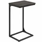 C-Shaped End Table, Side Table for Sofa, Couch 1 Ebonized Oak Finish + Black