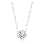 9ct White Gold Round Brilliant Cut 0.03 Carat tw Round Pendant