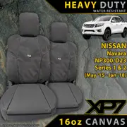 Nissan Navara NP300 Series 1 & 2 XP7 Heavy Duty Canvas 2x Front Seat Covers (In Stock)