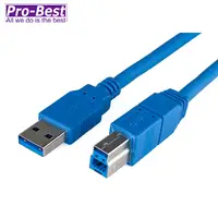 在飛比找PChome24h購物優惠-PRO-BEST USB3.0 A公B公傳輸線,長度5米