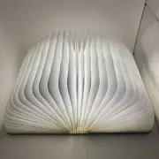 Novelty Portable Folding Wooden Book Lamp USB Rechargeable Desk Night Light New