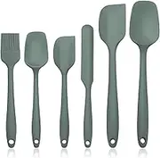 JLiup Silicone Spatula Set of 6, Rubber Spatulas Silicone Food Grade, Kitchen Utensils Set Heat Resistant Nonstick Easy to Clean Dishwasher Safe for Baking,Cooking,Mixing (Green)