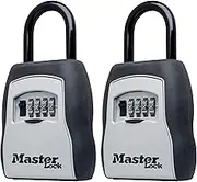 Master Lock Key Lock Box, Outdoor Lock Box for House Keys, Key Safe with Combination Lock, 5 Key Capacity, 2 Pack, 5400EC2, Black