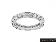 Natural 0.60Ct Round Diamond Wedding Eternity Band Ring w/ Accents 14k Gold G SI