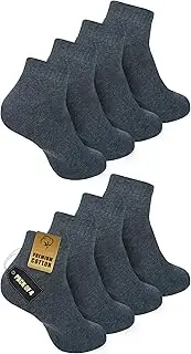 [Zaccai] Men's Ankle Socks Casual Lightweight Cotton Socks (4 Pairs), 4 Dark Grey, One Size