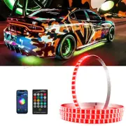 For Dodge Challenger SXT 4PCS 15'' RGB LED Wheel Ring Rim Lights Kit Bluetooth