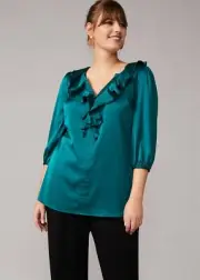 PHASE EIGHT-STUDIO 8- TINA FRILL TOP- NEW-SIZE 18,20,22,26- RRP $165-