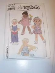 INFANT TODDLER UNCUT SIMPLICITY 9233 Sewing Pattern DRESS ROMPER SIZE 1/2 1
