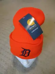 Detroit Tigers MLB Carhartt Winter Hat Beanie Cuff Knit Adult Size Orange New