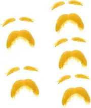 Ciieeo 5 Sets Fake Beard Beards Hair Boar Mustache Beard Shaper Beard Fake Old Man Facial Beard Costume Bristle Beard for Men Party Beard Color for Men Costume Props Cloth Yellow