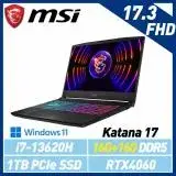 在飛比找遠傳friDay購物精選優惠-13代新機【記憶體升級】MSI 微星 Katana 17 B