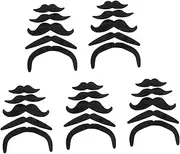 Mustache Fake Set 25pcs Self Adhesive Beards for Festival Novelty Wear and Halloween Costumes Black