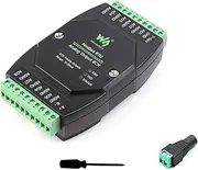 Industrial 8-Ch Analog Output Module 12-bit DA Conversion DC 7~36V Wide Voltage Power Supply, Sending Modbus RTU Protocol Commands via RS485, 8-CH Simultaneous Current Output (0~20mA)
