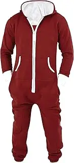 [SKYLINEWEARS] Mens Jumpsuit Non Footed Pajama Unisex One Piece Playsuit Adult Onesie With Hood