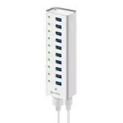 Alogic VPLU3H10AP 10 Port USB Hub with USB Charging - Includes Power Adapter - Prime Series