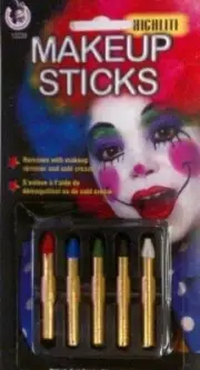 Highlite Makeup Sticks Red, Blue, Green, Black, White Crayons
