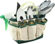 Small Garden Tool Set, 8 Piece Gardening Balcony Mini Kit Bag, Trowel Transplant