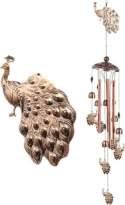 Campanas de viento para exteriores, campana de viento de pavo real de 37,5 pulga