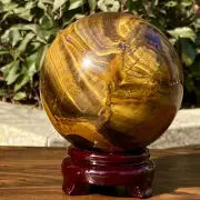 5.09LB Natural Tiger Eye Stone Crystal Ball Quartz Healing Sphere Décor