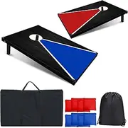 FESHIR 2’x3’ Cornhole Outdoor Game Set, Cornhole Boards Set with Carrying Bags & 8 Corn Hole Toss Bags,Corn Hole Boards Bean Toss Game for Adults Outdoor Lawn Outside Backyard Games