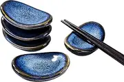Japanese Antique Chopstick Rest, Ceramic Chopsticks Holder set of 5