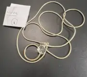 NEW EYEGLASSES HOLDER. MATTE SILVER METAL FINISH & SILVER CORD WITH STONE