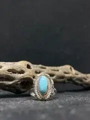 Native American Navajo golden hill turquoise sterling silver ring size 10