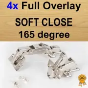 4x Door Kitchen Cabinet Cupboard Soft Close Full Overlay Hinges -165 degree