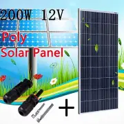 12V 200W Poly Solar Panel Kit Generator Caravan Camping Battery Charger 200watt