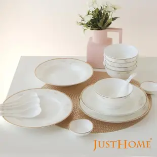 【Just Home】春雨花開高級骨瓷16件碗盤餐具組(骨瓷 碗 盤 餐具)