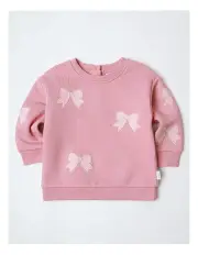 [Sprout] All Over Bow Sweat Top in Blush