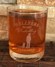 HELLYERS ROAD DISTILLERY Collectible Whiskey Glass 8 Oz