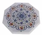 12" Inlay Work Handicraft Marble Side End Table Top Home Decorative