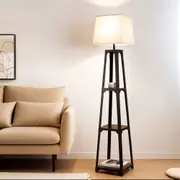 158cm Artiss Floor Lamp 3 Tier Shelf Storage LED Light Stand Home Room Vintage White