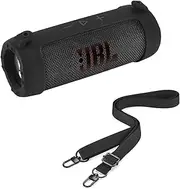Hzycwgone Silicone Cover Case for JBL Flip 7 - Portable Waterproof and Drop-Proof Speaker,for JBL Flip 7 Travel Carrying Skin Protective Case Shoulder Bag Accessories,Black