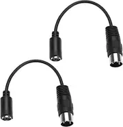 2Pcs Black PS2 Keyboard to at Convertor 5 Pin DIN Male to 6 Pin Mini DIN Female PS2 Keyboard Adapter for Computer PC Keyboard Mouse Converter