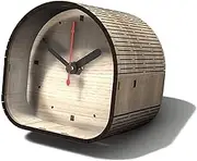 Vintage Table Clock, 3D Wooden Mechanical Alarm Clock, Mini Portable Desk Clock, Ultra-Low Decibel Tabletop Clock, 3.6 * 3 * 3.5IN