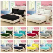 Hotel Ultra Soft Fitted Sheet Set Single Double Queen Super King Bed (No Flat)