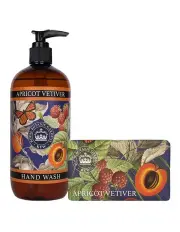 [English Soap Company] Royal Kew Gardens Apricot Vetiver Hand Wash & Soap Bar Bundle