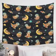 Cute and Funny Astronaut Sloth in Space Tapestry