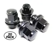 20 12x1.25 Veritek Lug Nuts Black Mag Washer 1.47" For Infiniti Nissan Wheels (for: Nissan)