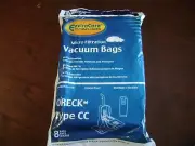 Oreck Type CC Vacuum Bags Micro Filtration 8 Pack Envirocare Brand