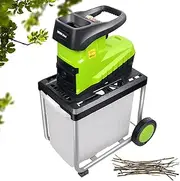 60l Garden Shredders and Wood Chippings for Garden 5000rpm, 2800w Electric Leaf Mulcher Shredder Heavy Duty for Garden, Maximum Cutting Diameter 4.5cm, for Yard Cleanup, Composting