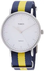 Timex Weekender Fairfield Blue /Yellow Nylon Strap Watch TW2P90900