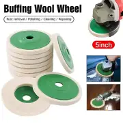 5pcs 125mm 5Inch Wool Buffing Grinder Wheel Felt Polishing Disc Pad Set Tool