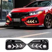 Black Led Fog Light Day Running Light 3Color For Honda Civic Hatchback 2017-2021 (for: Honda)