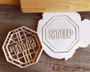 STOP Crosswalk Road Sign Pedestrians Vehicles Crossroads Pavement Cookie Cutter