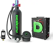 DEDEPU 2.3L Scuba Tank, Mini Diving Tank Small Lung Tank with Adapter, Up to 40 Mins Underwater Breathing Time, Portable Backup Air Cylinder, Emergency Resuce Pony Bottle
